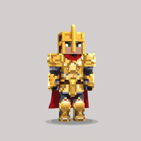 Minecraft character example: a golden knight