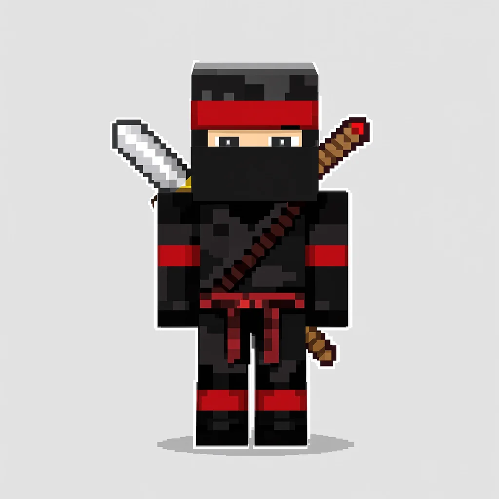 Minecraft dark ninja pixel art
