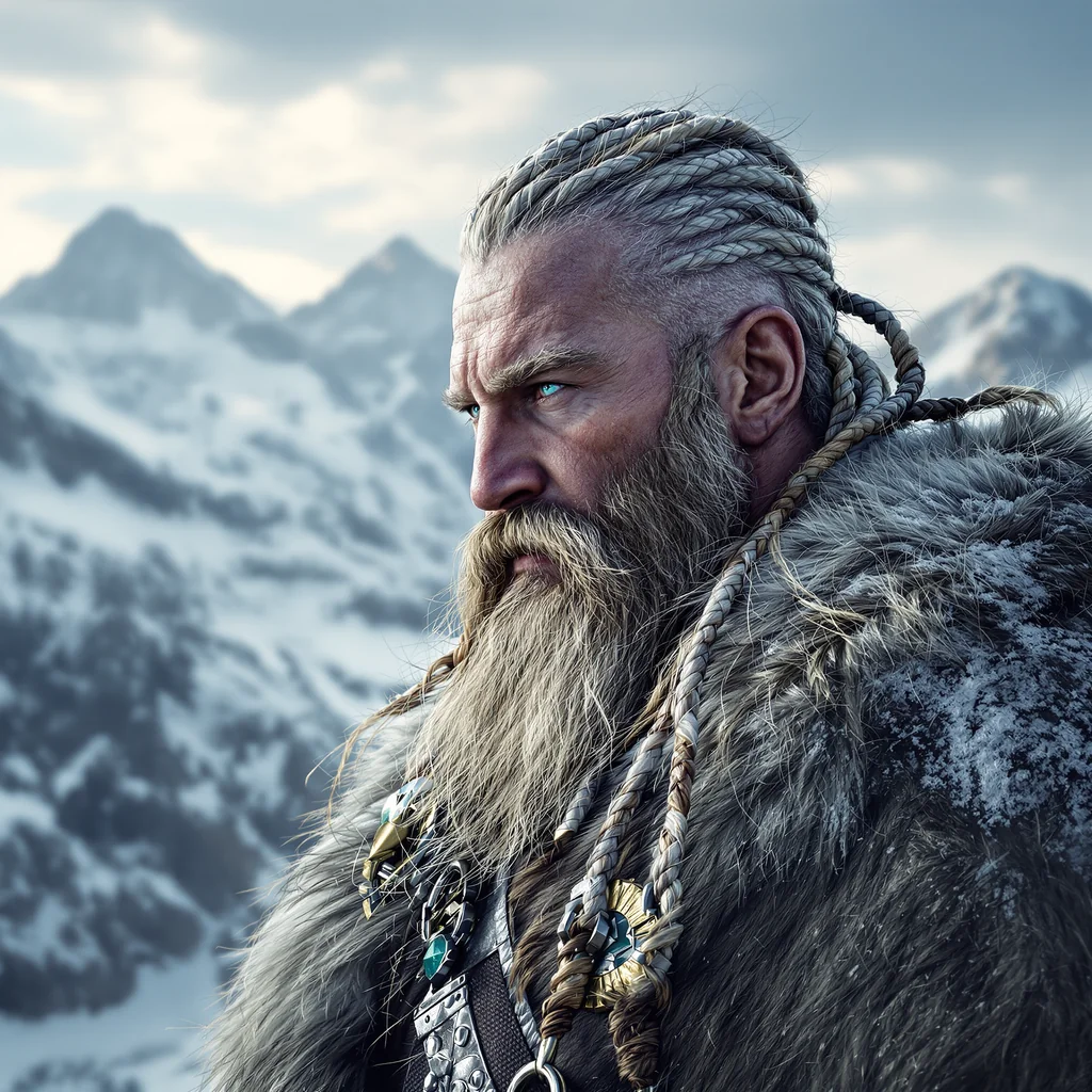 Viking warrior portrait, photorealistic